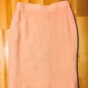 Vintage pink Chanel wool tweed pencil skirt XS 0